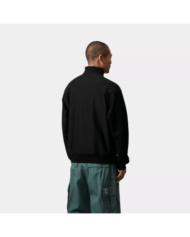 Sweat American Script 1/4 zip, noir Carhartt WIP, shop New Surf à Dinan, Bretagne