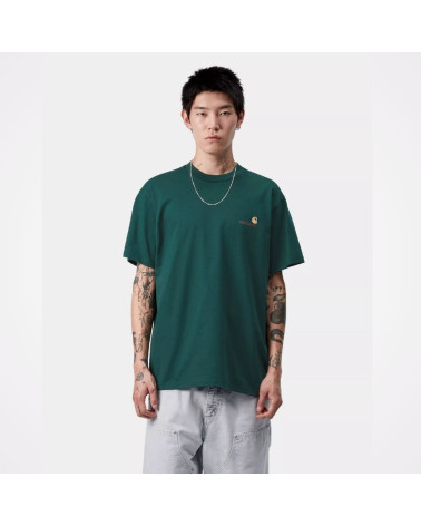 T-Shirt American Script vert Carhartt Wip, shop New Surf à Dinan, Bretagne