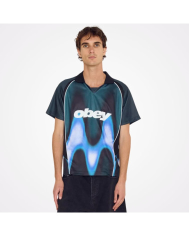 T-shirt inspiration maillot noir et vert Obey, shop New Surf à Dinan, Bretagne