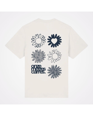 T-shirt blanc imprimé fleurs dans le dos, New Surf Dinan, Bretagne