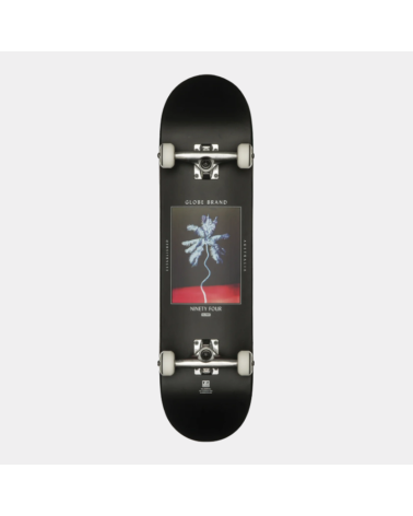 Skateboard complet Globe G1 Palm Off 8.0 noir avec trucks Tensor et roues 52 mm.