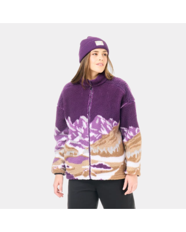 Polaire zippée femme Picture Nyss Zip Fleece violet Landscape Grape avec motif montagne.